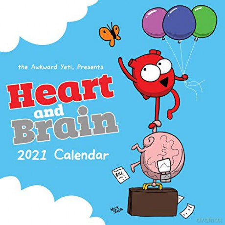 Heart and Brain 2021 Square Wall Calendar [KALENDARZ]