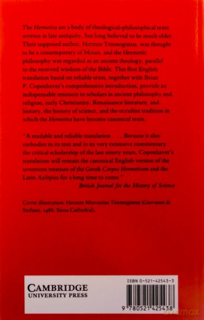 Hermetica: The Greek Corpus Hermeticum and the Latin Asclepius in a New English Translation, with Notes and Introduction - Copenhaver [KSIĄŻKA]