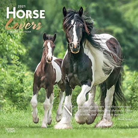 Horse Lovers 2021 Square Wall Calendar: Original BrownTrout-Kalender Mehrsprachig Kalender [KALENDARZ]