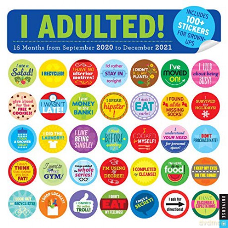 I Adulted! 2020-2021 16-Month Wall Calendar [KALENDARZ]