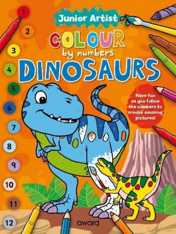 Junior Artist Colour By Numbers: Dinosaurs - Angela Hewitt [KSIĄŻKA]