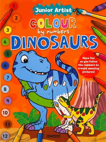 Junior Artist Colour By Numbers: Dinosaurs - Angela Hewitt [KSIĄŻKA]