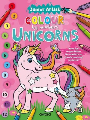 Junior Artist Colour By Numbers: Unicorns - Angela Hewitt [KSIĄŻKA]