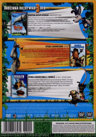 Family Fun Pakiet: Horton Słyszy Ktosia / Epoka Lodowcowa / Epoka Lodowcowa 2: Odwilż [BOX] [3DVD]