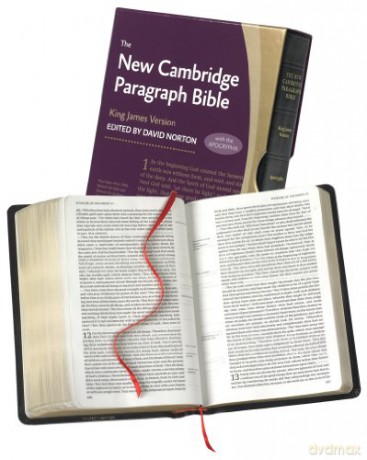 New Cambridge Paragraph Bible with Apocrypha, Black Calfskin Leather, KJ595:TA Black Calfskin: Personal size [KSIĄŻKA]