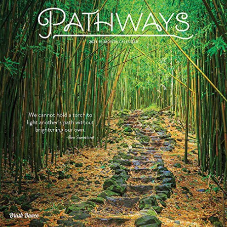 Pathways 2021 12 x 12 Inch Monthly Square Wall Calendar by Brush Dance, Photography Journey Scenic Nature [KALENDARZ]