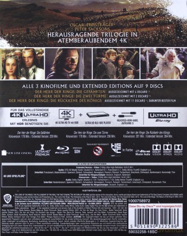 Władca Pierścieni Trylogia [BOX] [9xBlu-Ray 4K]