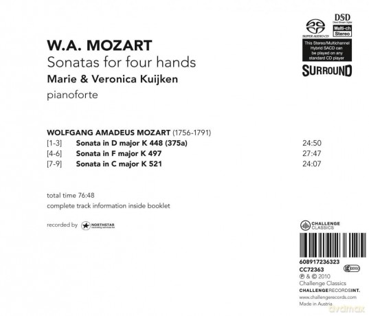 Marie Kuijken, Veronica Kuijken: Wolfgang Amadeus Mozart: Sonatas For Four Hands (Hybrid) [SACD]