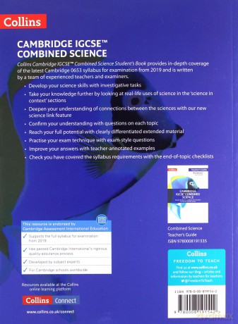 Cambridge IGCSE Combined Science Student's Book (Collins Cambridge IGCSE) - Malcolm Bradley [KSIĄŻKA]