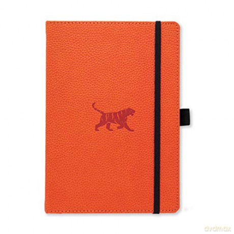 Dingbats Medium A5 Plus Wildlife Grid Hardcover Notebook - Orange Tiger
