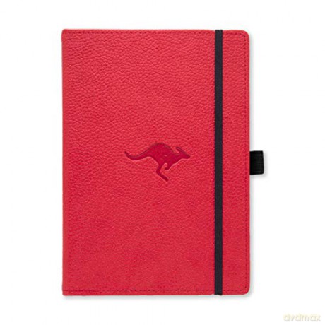 Dingbats Wildlife Medium A5+ Hardcover Notebook - PU Leather, Micro-Perforated 100gsm Cream Pages, Inner Pocket, Elastic Closure, Pen Holder, Bookmark (Plain, Red Kangaroo)