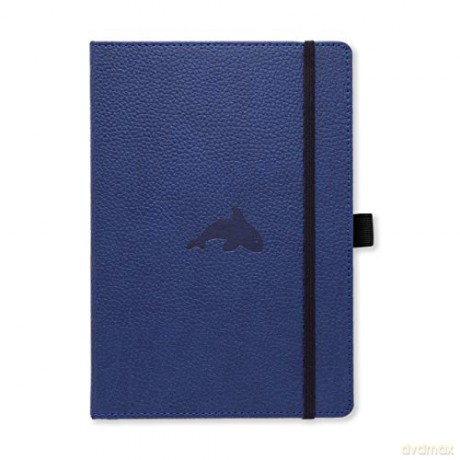 Dingbats Wildlife Medium A5+ Hardcover Notebook - PU Leather, Micro-Perforated 100gsm Cream Pages, Inner Pocket, Elastic Closure, Pen Holder, Bookmark (Plain, Blue Whale)