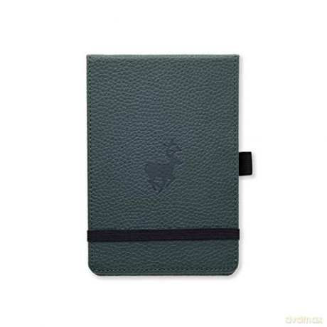 Dingbats Wildlife Reporter A6+ Hardcover Notebook - PU Leather, Micro-Perforated 100gsm Cream Pages, Inner Pocket, Elastic Closure (Plain, Green Deer)