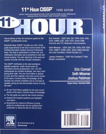 Eleventh Hour CISSP: Study Guide - Eric Conrad [KSIĄŻKA]