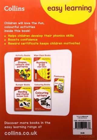 First Phonics Ages 3-4: Reception English Home Learning and School Resources from the Publisher of Revision Practice Guides, Workbooks, and Activities. (Collins Easy Learning Preschool) [KSIĄŻKA]