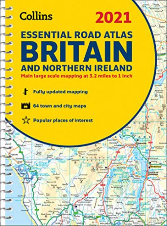 GB Road Atlas Britain 2021 Essential: A4 Spiral (Collins Road Atlas) [KSIĄŻKA]