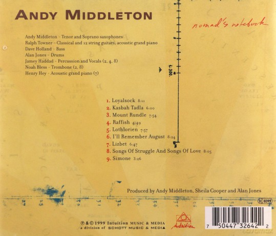 Andy Middleton: Nomad's Notebook [CD]