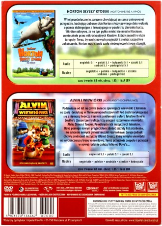 Horton słyszy Ktosia / Alvin i wiewiórki Pakiet [2DVD]