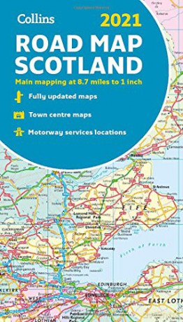 Map of Scotland 2021: Folded road map (Collins Road Atlas) [KSIĄŻKA]