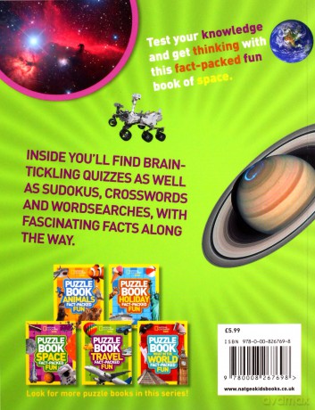 Puzzle Book Space: Brain-tickling quizzes, sudokus, crosswords and wordsearches (National Geographic Kids) [KSIĄŻKA]
