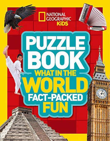 Puzzle Book What in the World: Brain-tickling quizzes, sudokus, crosswords and wordsearches (National Geographic Kids) [KSIĄŻKA]