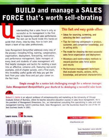 Sales Management Demystified: A Self-teaching Guide - Robert Calvin [KSIĄŻKA]