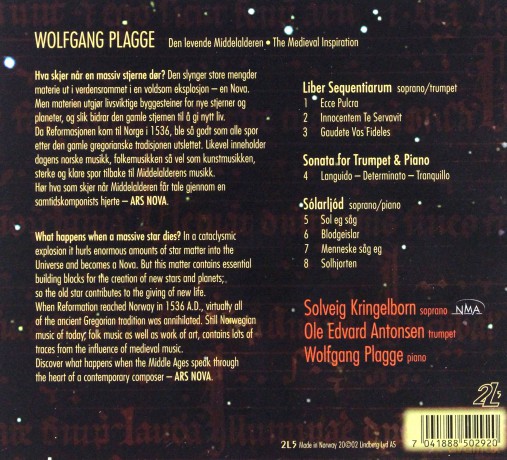 Ole Edvard Antonsen, Solveig Kringleborn, Wolfgang Plagge: Wolfgang Plagge: ARS NOVA (the medieval inspiration) [CD]