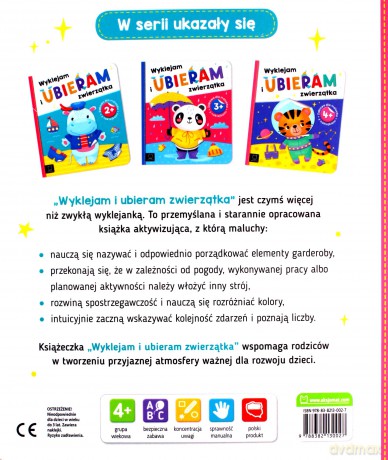 Wyklejam i ubieram zwierzątka. Zabawa z naklejkami [KSIĄŻKA]