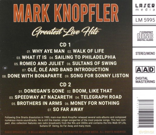 Mark Knopfler: Greatest Hits Live [2CD]