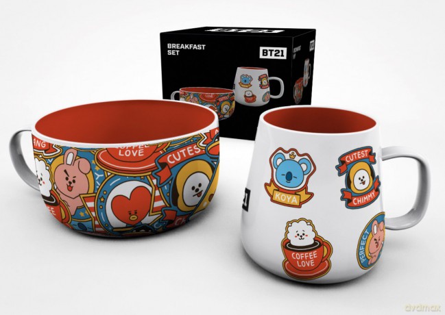 Zestaw śniadaniowy BT21: miska plus kubek - ABS