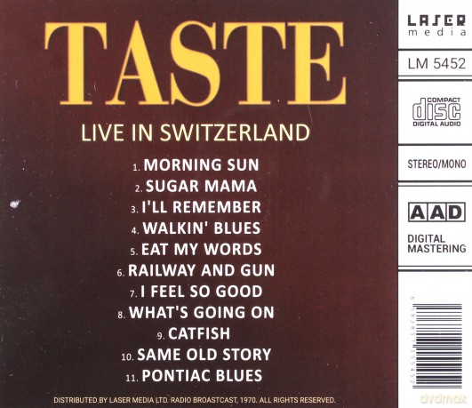 Taste Feat. Rory Gallagher: Live In Switzerland 1970 [CD]
