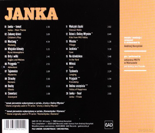 Janka soundtrack (Andrzej Korzyński) [CD]