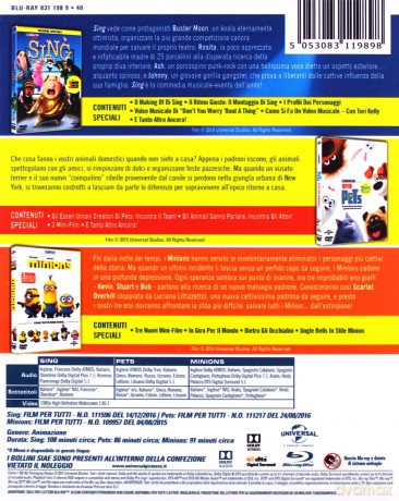 Illumination Collection: Sing / The Secret Life of Pets / Minions (Sing / Sekretne życie zwierzaków domowych / Minionki) [BOX] [3xBlu-Ray]