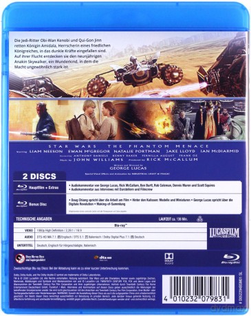 Star Wars: Episode I - The Phantom Menace (Gwiezdne wojny: Część I - Mroczne widmo) [Blu-Ray]