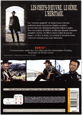 Sergio Leone: The Trilogy A Fistful of Dollars / For a Few Dollars More / The Good, the Bad and the Ugly (Za garść dolarów / Za kilka dolarów więcej / Dobry, zły i brzydki) [3DVD]