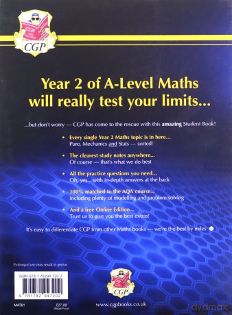 A-Level Maths for AQA: Year 2 Student Book with Online Edition: perfect for home learning and 2021 assessments (CGP A-Level Maths) [KSIĄŻKA]