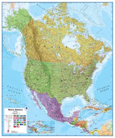 America north flat lam. map mi Scale: 1/7M [KSIĄŻKA]