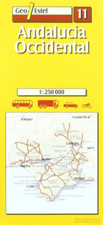 Andalucia West 2003: Andalucia Occidental Road Map 1:250, 000 (Main routes) - Geo Estel [KSIĄŻKA]