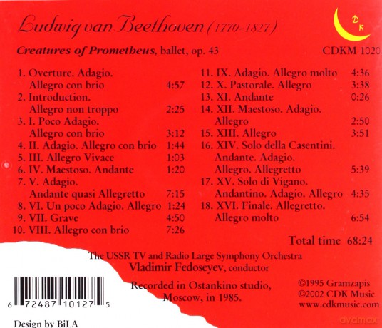 Vladimir Fedoseyev, The USSR TV and Radio Large Symphony Orchestra: Ludwig van Beethoven: Creatures of Prometheus [CD]