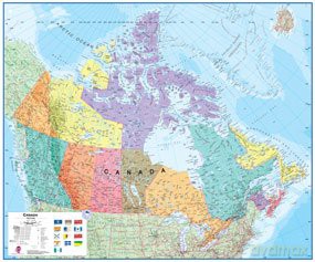 Canada flat lam. map mi Scale: 1/4,85M [KSIĄŻKA]