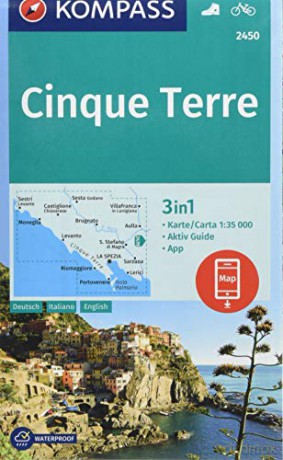 Cinque Terre D/I + Aktiv Guide: 3in1 Wanderkarte 1:35 000 mit Aktiv Guide inklusive Karte zur offline Verwendung in der KOMPASS-App. Fahrradfahren [KSIĄŻKA]
