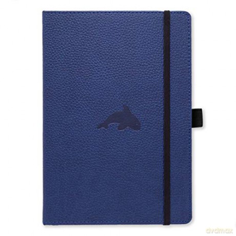 Dingbats Wildlife Extra Large A4+ Hardcover Notebook - PU Leather, Micro-Perforated 100gsm Cream Pages, Inner Pocket, Elastic Closure, Pen Holder, Bookmark (Plain, Blue Whale) [KSIĄŻKA]
