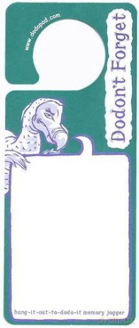 Dodon't Forget Dodo Door Pad: Hang-it-Out-to-Dodo-it Memory Jogger - Keith Sparrow [KSIĄŻKA]