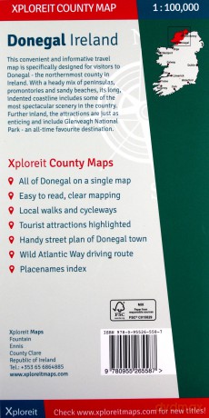 Donegal Ireland 2018: Xploreit County Map (Xploreit County Series) [KSIĄŻKA]