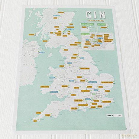 Gin Distilleries Collect and Scratch Off Travel Map -- Great Gift for Gin Lovers - 29 x 42cm [KSIĄŻKA]