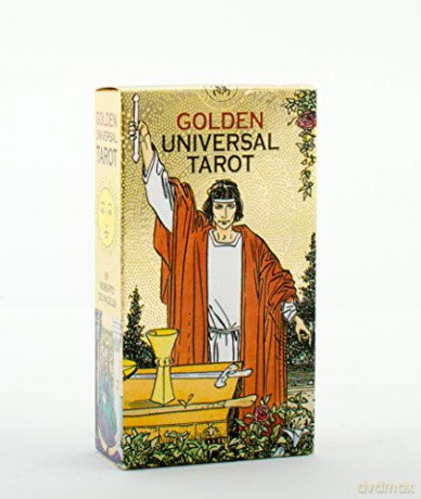 Golden Universal Tarot: 78 full Colour Tarot Cards with Gold Foil Impressions - Roberto De Angelis [KSIĄŻKA]