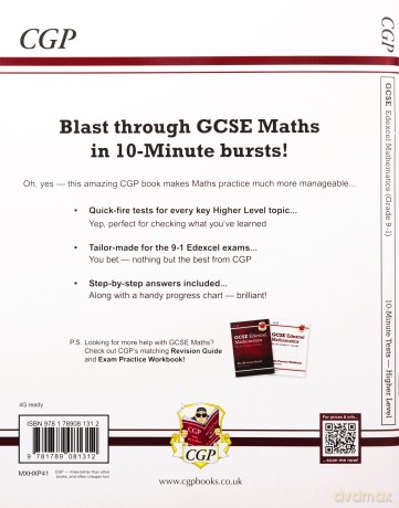 Grade 9-1 GCSE Maths Edexcel 10-Minute Tests - Higher (includes Answers) (CGP GCSE Maths 9-1 Revision) [KSIĄŻKA]
