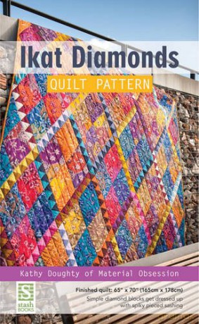Ikat Diamonds Quilt Pattern: Finished Quilt: 65 X 70 - Simple Diamond Blocks Get Dressed Up with Spiky Pieced Sashing - Kathy Doughty [KSIĄŻKA]
