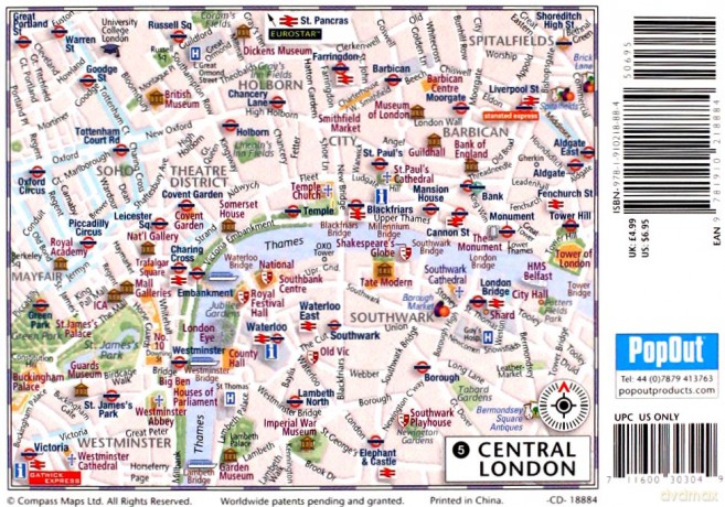 London Bus and Underground PopOut Map: Popout Double