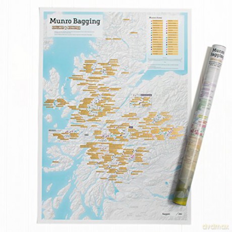 Maps International Munro Bagging Collect and Scratch Off Travel Map for Walkers - 59 x 84 cm [KSIĄŻKA]